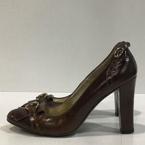 Women’s Versace Jeans Couture Elegant Brown Leather Pump High Heels Size 39